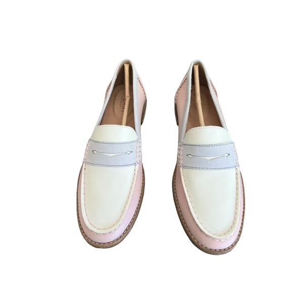 Sperry Womens Seaport Penny Loafer In Blush Ivory Gray Leather Size 8.5 - Picture 2 of 14
